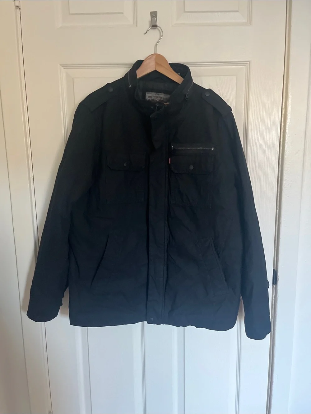 Levi’s Men's Black Military-Style Washed Cotton Jacket - Like New